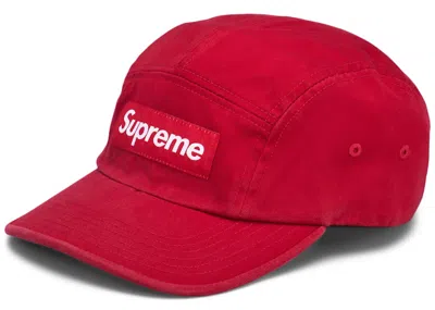 Pre-owned Supreme Washed Chino Twill Camp Cap (ss21) In Red