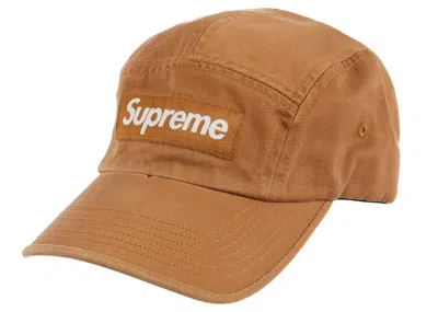 Pre-owned Supreme Washed Chino Twill Camp Cap (ss23) In Brown