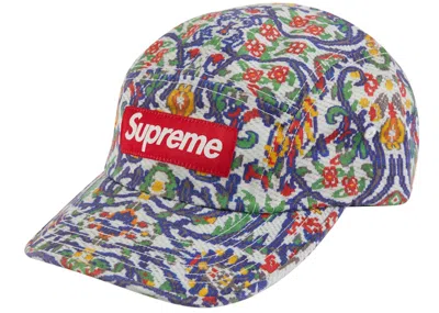 Pre-owned Supreme Washed Chino Twill Camp Cap (ss23) In Tapestry