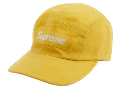 Pre-owned Supreme Washed Chino Twill Camp Cap (ss23) In Yellow