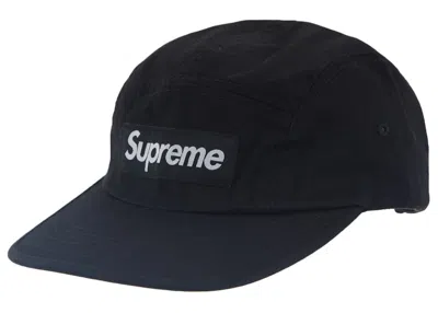 Pre-owned Supreme Washed Chino Twill Camp Cap Ss24 In Black