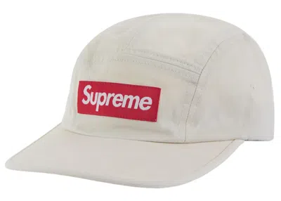 Pre-owned Supreme Washed Chino Twill Camp Cap (ss24) In Natural