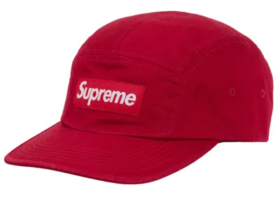 Pre-owned Supreme Washed Chino Twill Camp Cap Ss24 In Red