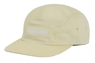 Pre-owned Supreme Washed Chino Twill Camp Cap Ss24 Light Yellow