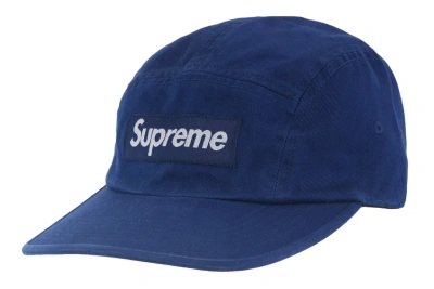 Pre-owned Supreme Washed Chino Twill Camp Cap (ss24) Navy