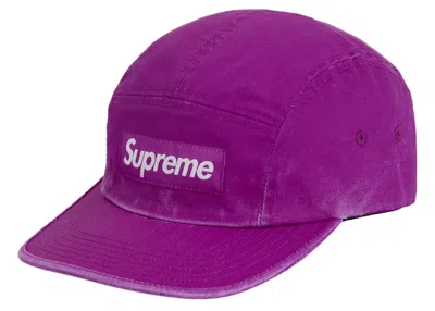 Pre-owned Supreme Washed Chino Twill Camp Cap (ss25) In Purple