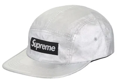 Pre-owned Supreme Washed Chino Twill Camp Cap (ss25) In Silver