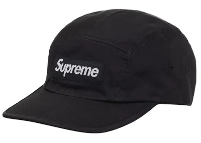 Pre-owned Supreme Washed Chino Twill Camp Ii Cap (ss24) In Black