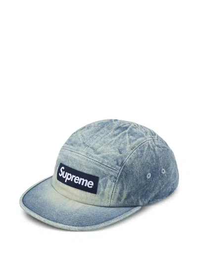 Supreme Washed Chino Twill Cap In Blue