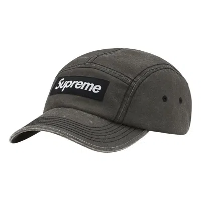 Supreme Washed Cordura Camp Cap 'grey Black White' In Gray