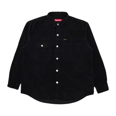 Pre-owned Supreme Washed Corduroy Shirt 'black' | Men's Size M