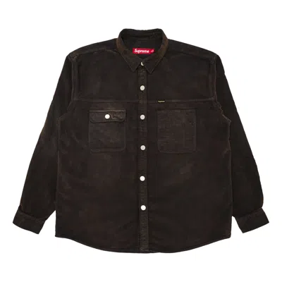 Pre-owned Supreme Washed Corduroy Shirt 'brown' | Men's Size M