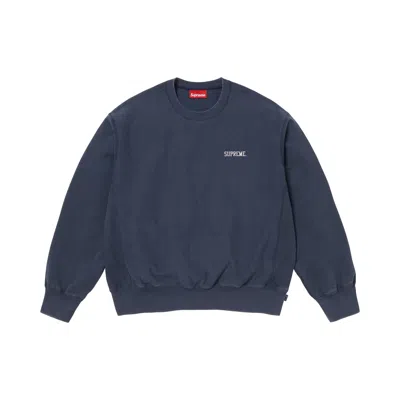 Pre-owned Supreme Washed Crewneck 'navy' | Blue | Men's Size S