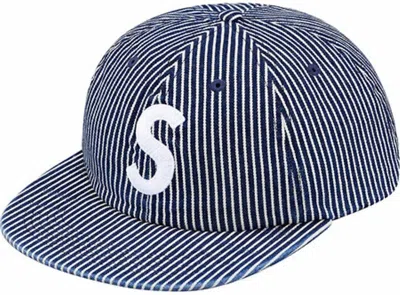 Pre-owned Supreme Washed Denim S Logo 6 Panel In Blue