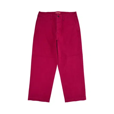 Pre-owned Supreme Washed Herringbone Chino Pant 'plum' | Purple | Men's Size 32