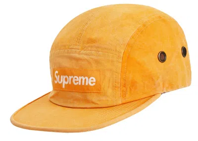 Pre-owned Supreme Washed Linen Camp Cap In Gold