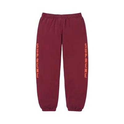 Pre-owned Supreme Washed Logo Sweatpant 'cardinal' | Red | Men's Size Xl
