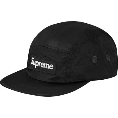 Pre-owned Supreme Washed Nylon Camp Cap In Black