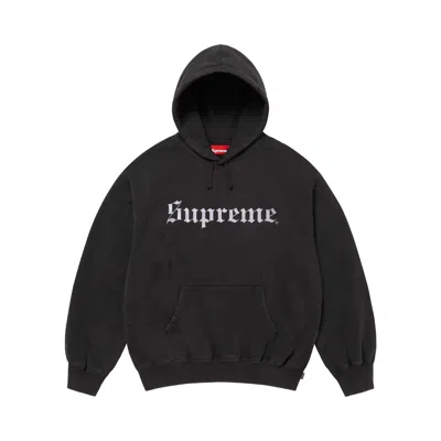 Pre-owned Supreme Washed Old English Hooded Sweatshirt 'black' | Men's Size M