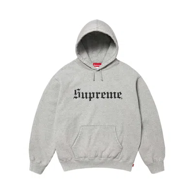 Pre-owned Supreme Washed Old English Hooded Sweatshirt 'heather Grey' | Men's Size S In Gray