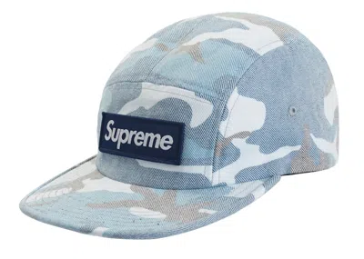Pre-owned Supreme Washed Out Camo Camp Cap In Blue Camo