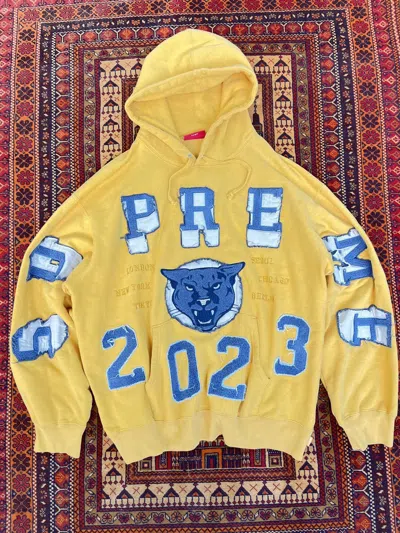 Pre-owned Supreme Washed Panther Hoodie In Yellow