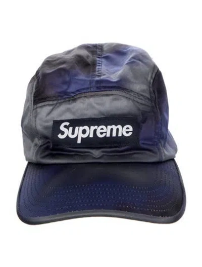 Pre-owned Supreme Washed Satin Camo Camp Cap In Blue