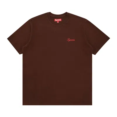 Pre-owned Supreme Washed Script Short-sleeve Top 'dark Brown' | Men's Size M