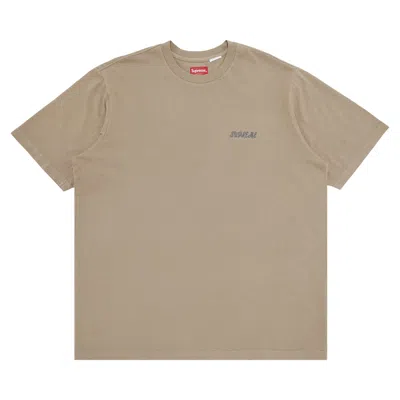 Pre-owned Supreme Washed Script Short-sleeve Top 'tan'