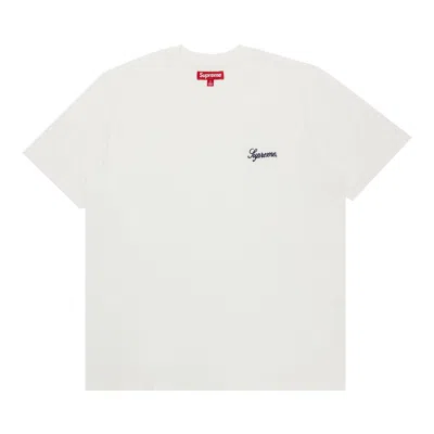 Pre-owned Supreme Washed Script Short-sleeve Top 'white' | Men's Size Xl