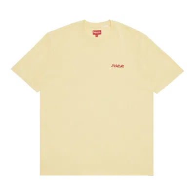 Pre-owned Supreme Washed Script Short-sleeve Top 'yellow' | Men's Size Xl