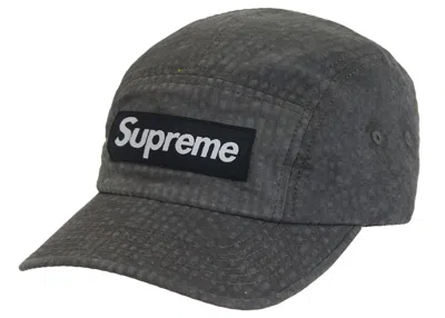 Pre-owned Supreme Washed Seersucker Camp Cap In Black