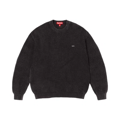 Pre-owned Supreme Washed Small Box Waffle Sweater 'black' | Men's Size M