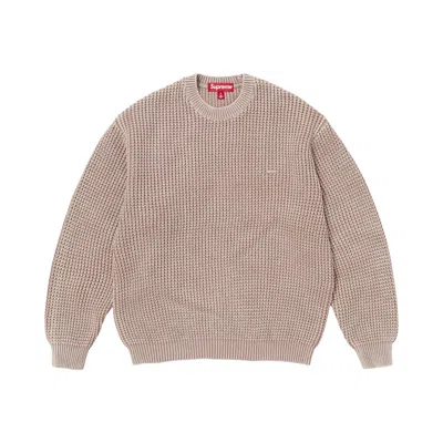Pre-owned Supreme Washed Small Box Waffle Sweater 'light Brown' | Men's Size Xl
