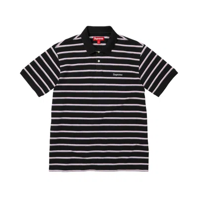 Pre-owned Supreme Washed Stripe Polo 'black' | Men's Size S