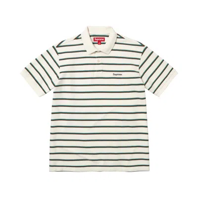 Pre-owned Supreme Washed Stripe Polo 'white' | Men's Size L