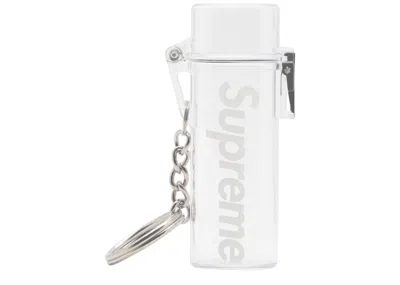 Pre-owned Supreme Waterproof Lighter Case Keychain In Clear