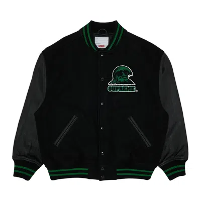 Pre-owned Supreme Wave Varsity Jacket 'black'
