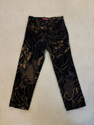 Pre-owned Supreme Waves Jeans Navy Gold In Blue