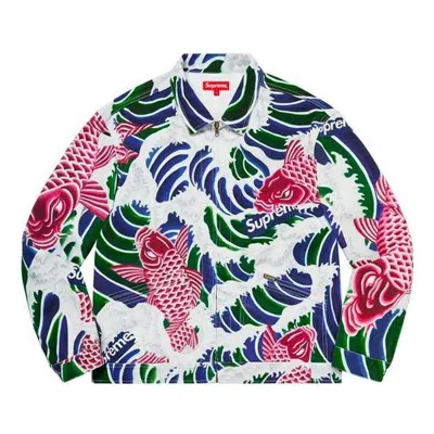 Supreme Waves Work Jacket 'multi-color' In White