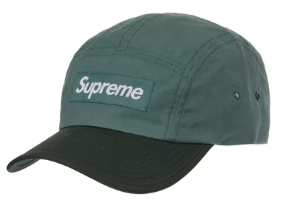 Pre-owned Supreme Waxed Cotton Camp Cap In Green