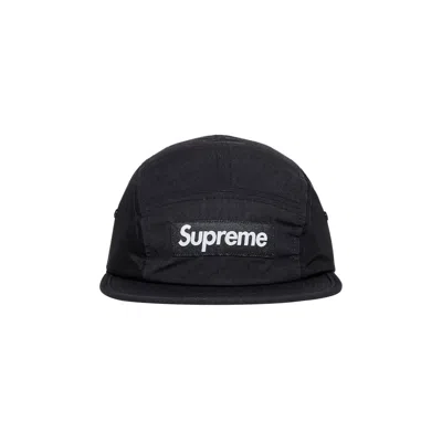 Pre-owned Supreme Waxed Ripstop Camp Cap 'black'