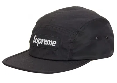 Pre-owned Supreme Waxed Ripstop Camp Cap In Black