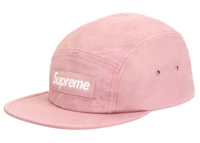 Pre-owned Supreme Waxed Ripstop Camp Cap In Light Pink