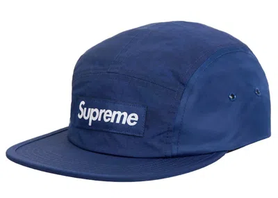 Pre-owned Supreme Waxed Ripstop Camp Cap In Navy Blue