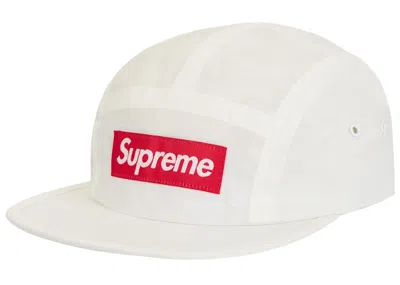 Pre-owned Supreme Waxed Ripstop Camp Cap In White