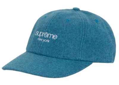 Pre-owned Supreme Waxed Wool 6panel In Cyan