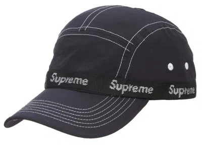 Pre-owned Supreme Webbing Camp Cap In Black