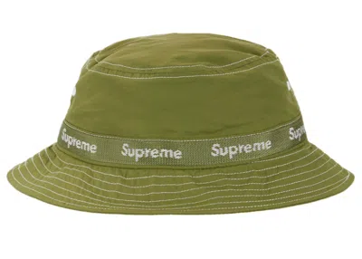 Pre-owned Supreme Webbing Crusher Hat In Olive