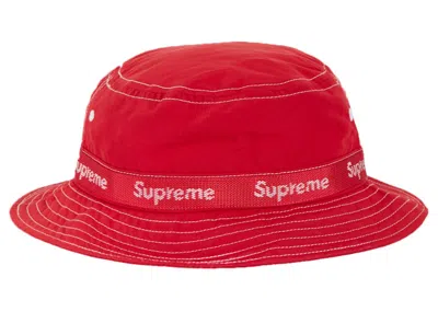 Pre-owned Supreme Webbing Crusher Hat In Red